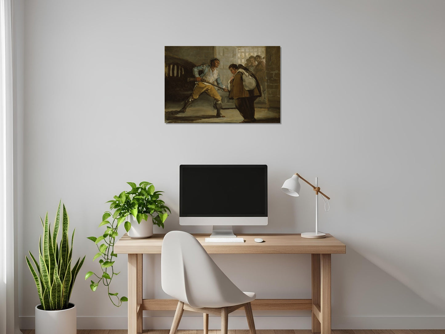 El Maragato amenaza a Fray Pedro Valdivia con su arma - Francisco de Goya