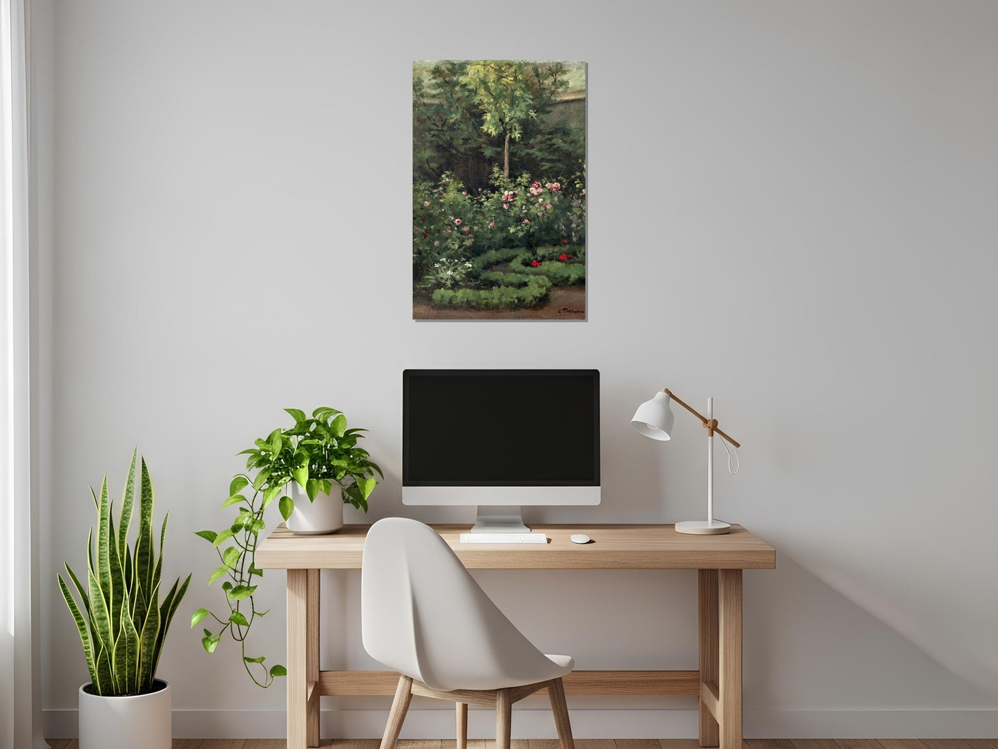 Un jardín rosa - Camille Pissarro