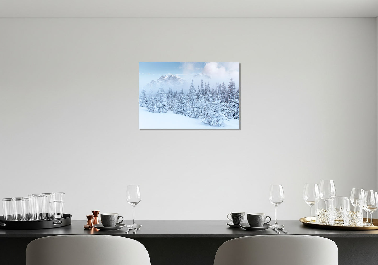 Arboles blanco nieve