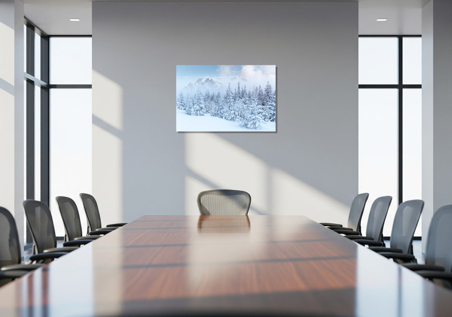 Arboles blanco nieve