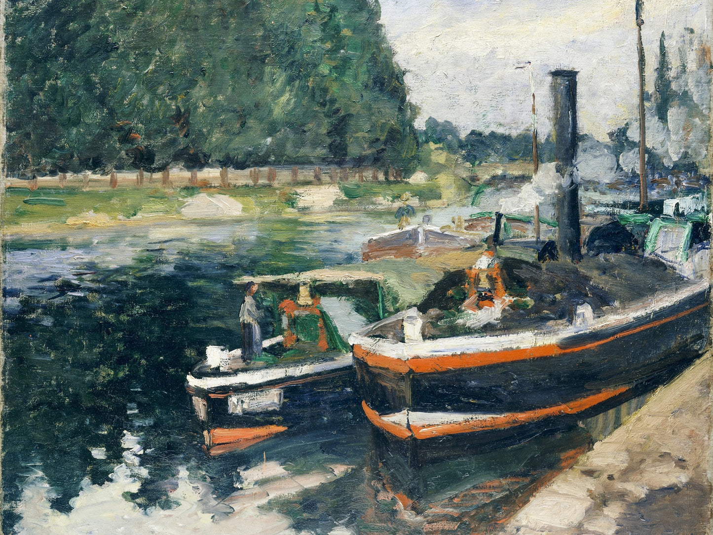 Barcazas en Pontoise - Camille Pissarro