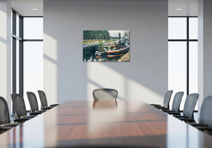 Barcazas en Pontoise - Camille Pissarro