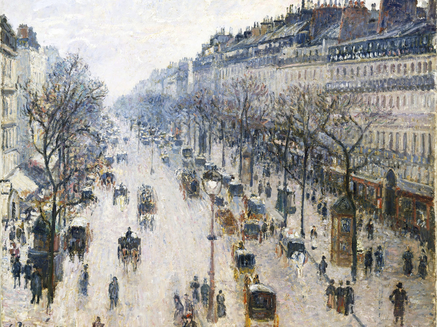 Boulevard Ontmartre de noche - Camille Pissarro