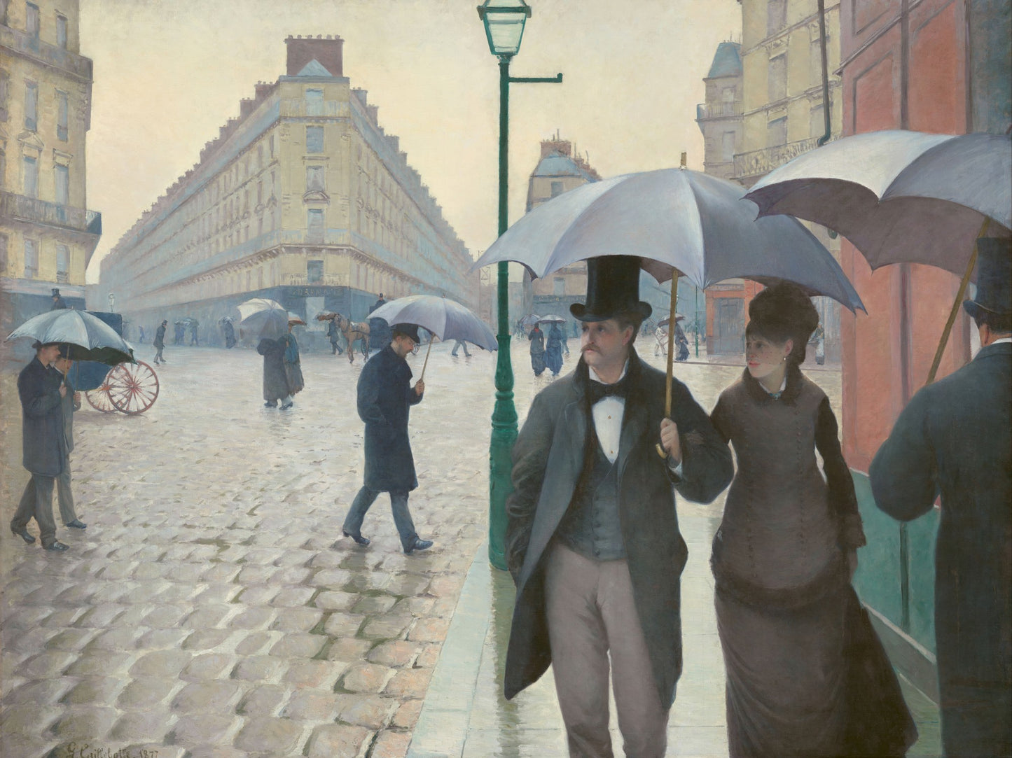 Calle de París bajo la lluvia - Gustave Caillebotte