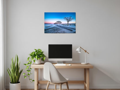 Camino de nieve al horizonte