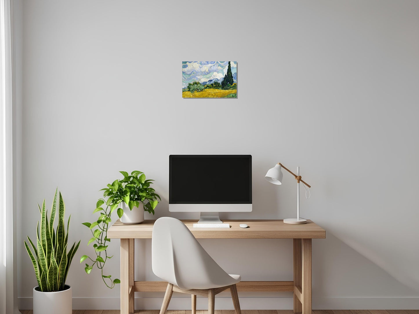 Campo de trigo con cipreses en Haude Galline cerca de Eygalieres - Vincent van Gogh