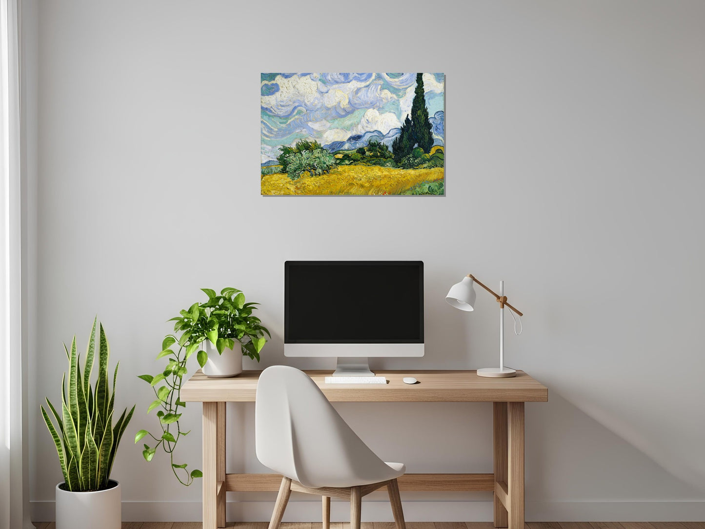 Campo de trigo con cipreses en Haude Galline cerca de Eygalieres - Vincent van Gogh