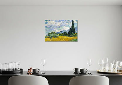 Campo de trigo con cipreses en Haude Galline cerca de Eygalieres - Vincent van Gogh