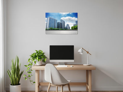 Concreto, vidrio y árboles