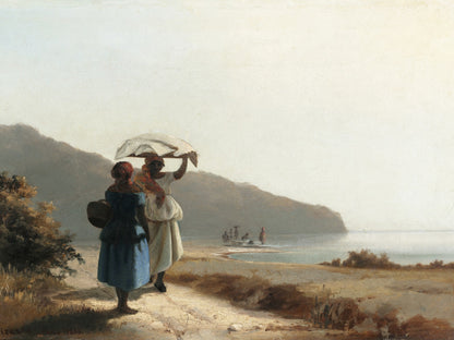 Dos mujeres conversando a orillas del mar, Saint Thomas - Camille Pissarro