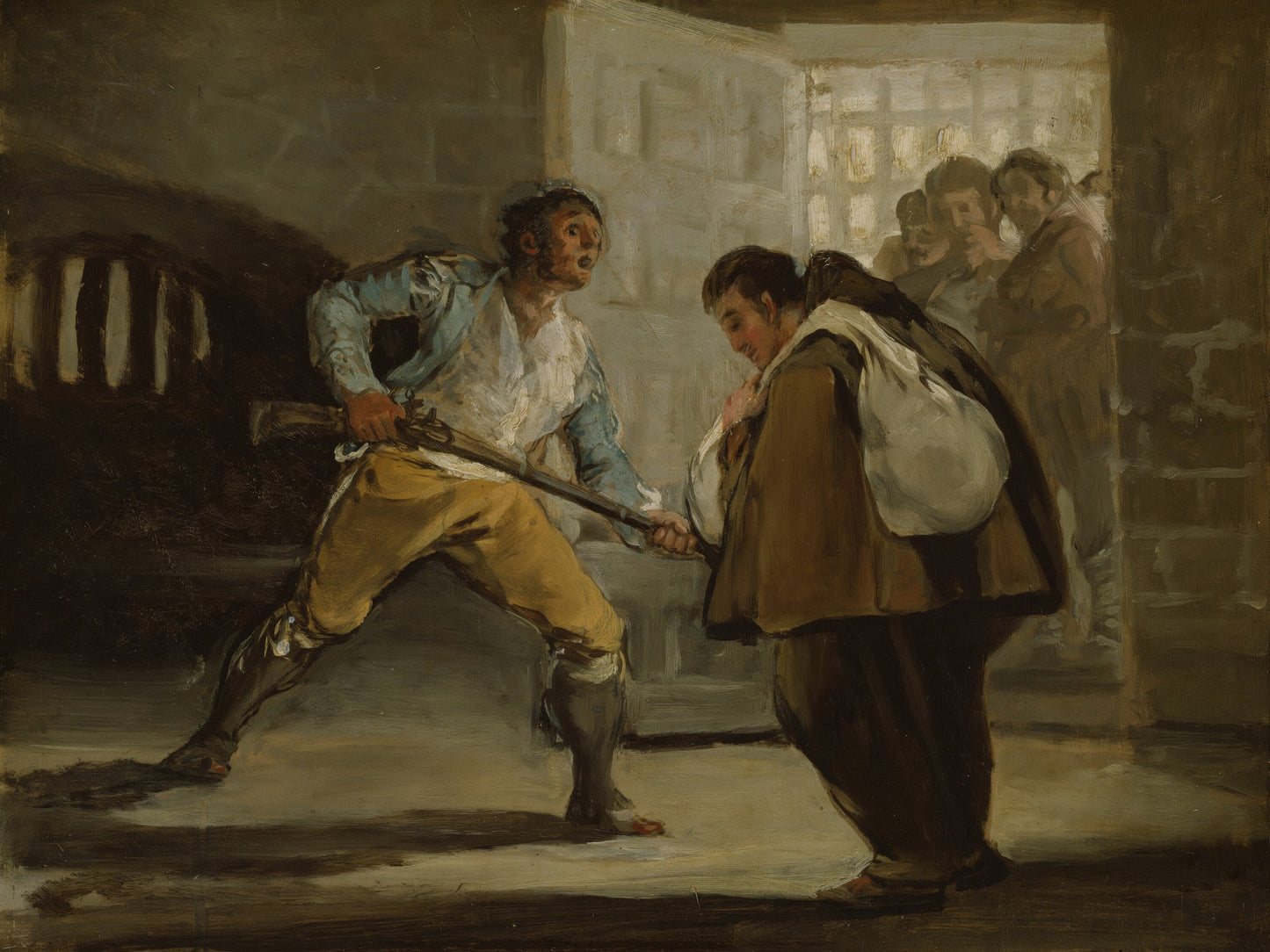 El Maragato amenaza a Fray Pedro Valdivia con su arma - Francisco de Goya