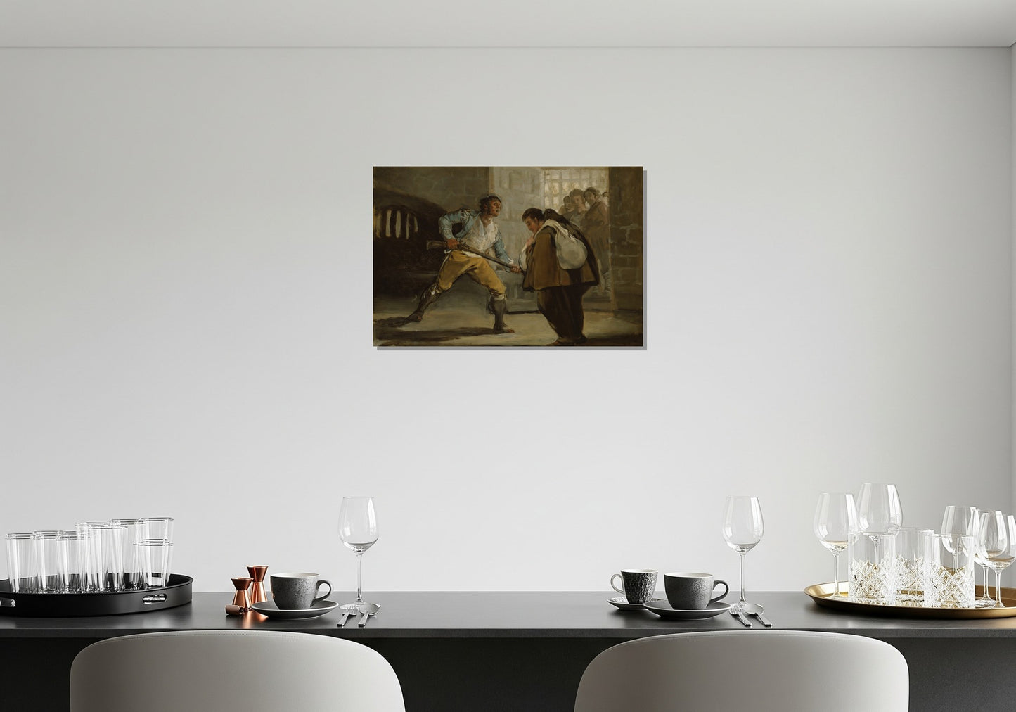 El Maragato amenaza a Fray Pedro Valdivia con su arma - Francisco de Goya