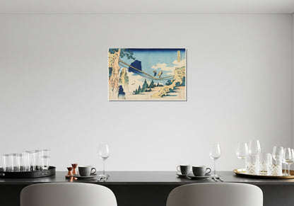 El puente colgante en la frontera de las provincias de Hida y Etchü - Katsushika Hokusai