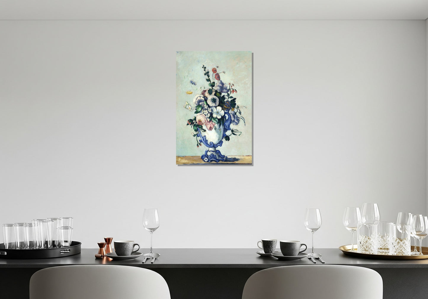 Flores en un jarrón rococó - Paul Cezanne