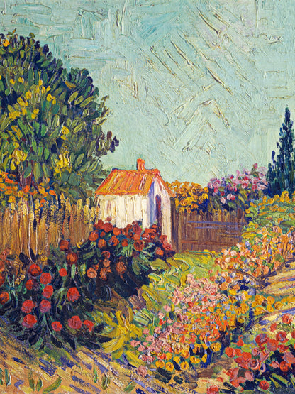 Jardín con una pequeña casa - Vincent van Gogh