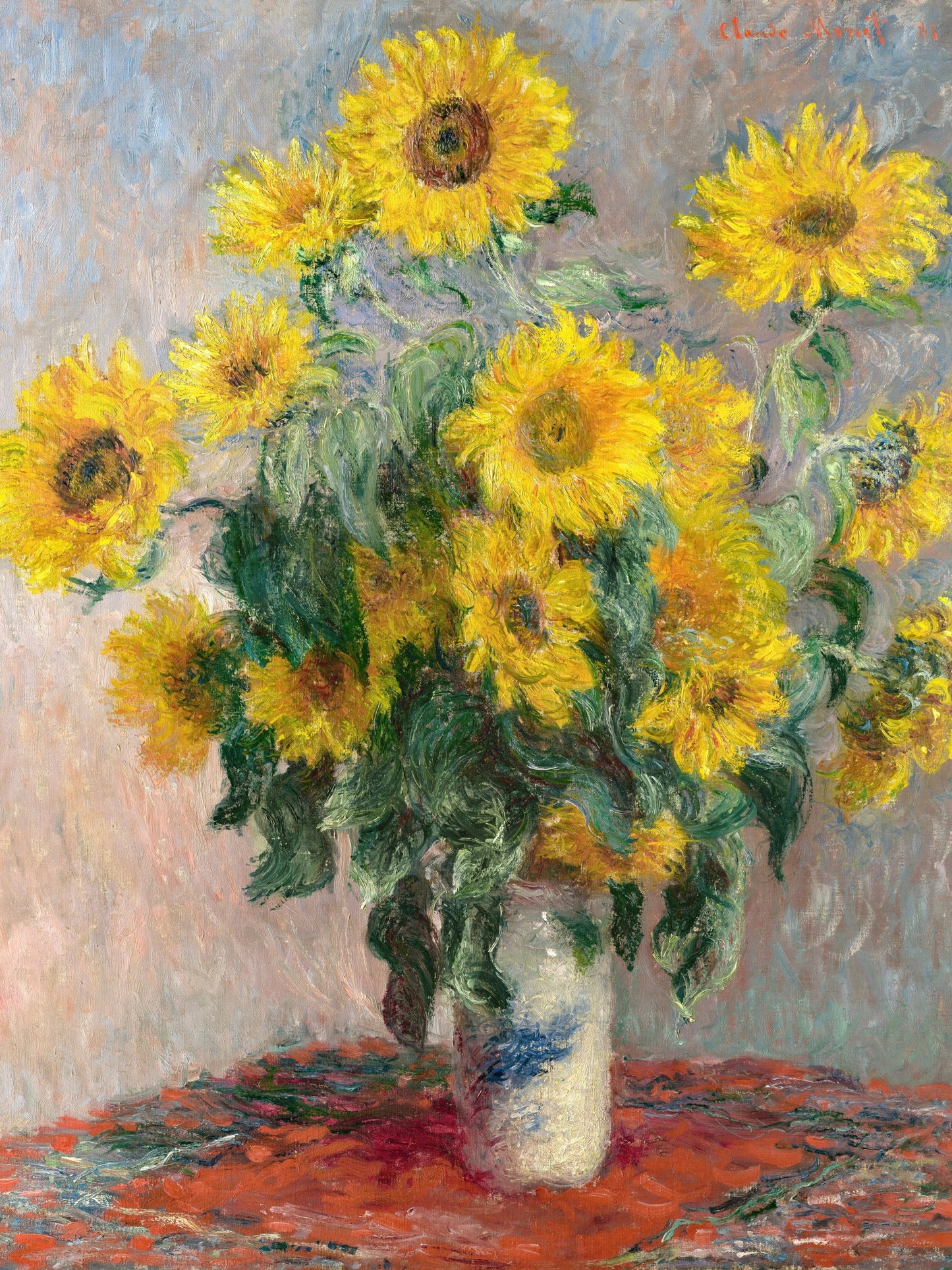 Jarrón de girasoles - Claude Monet