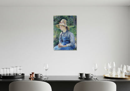 Joven campesina con sombrero de paja - Camille Pissarro