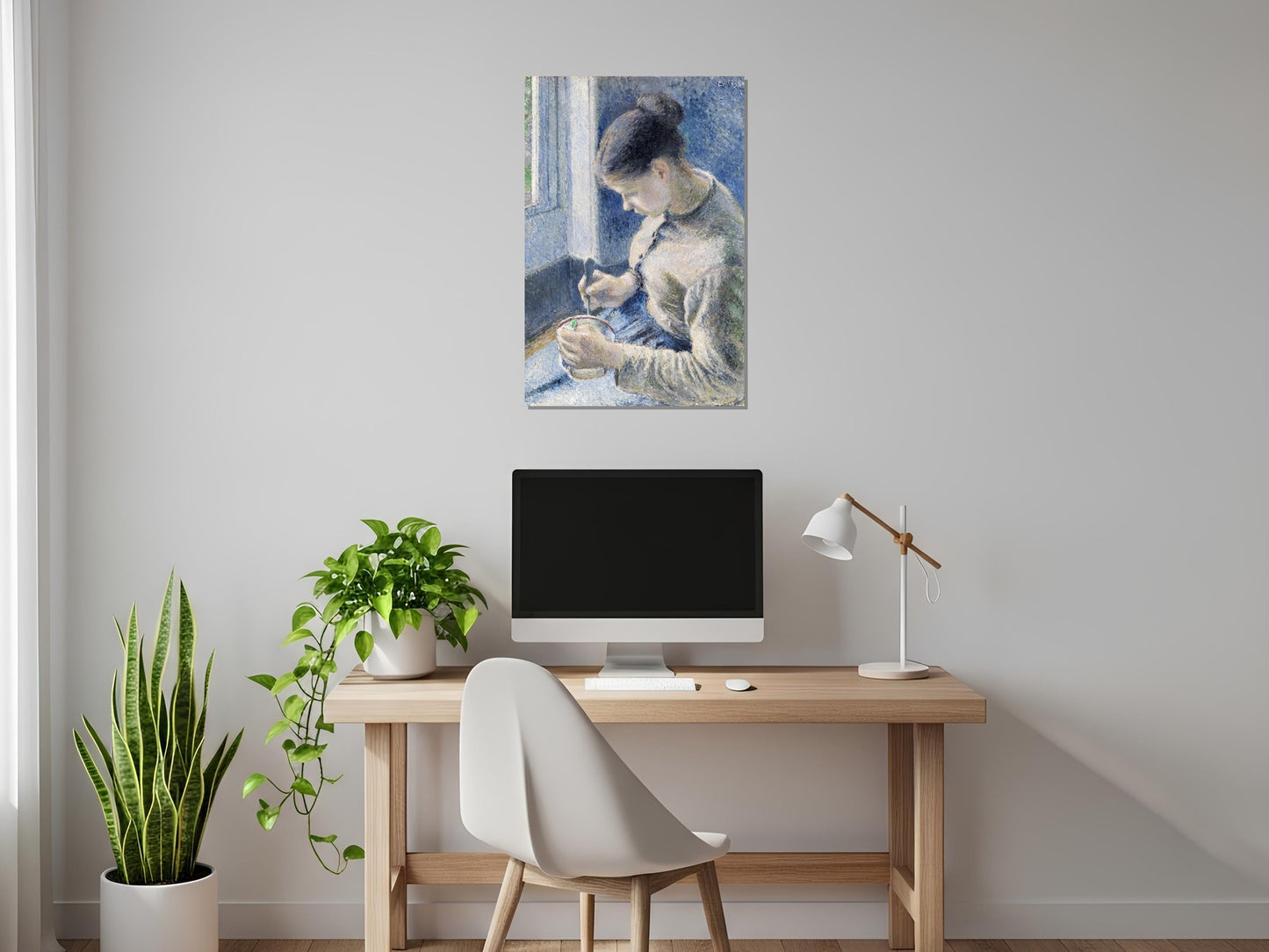 Joven campesina tomando su café - Camille Pissarro