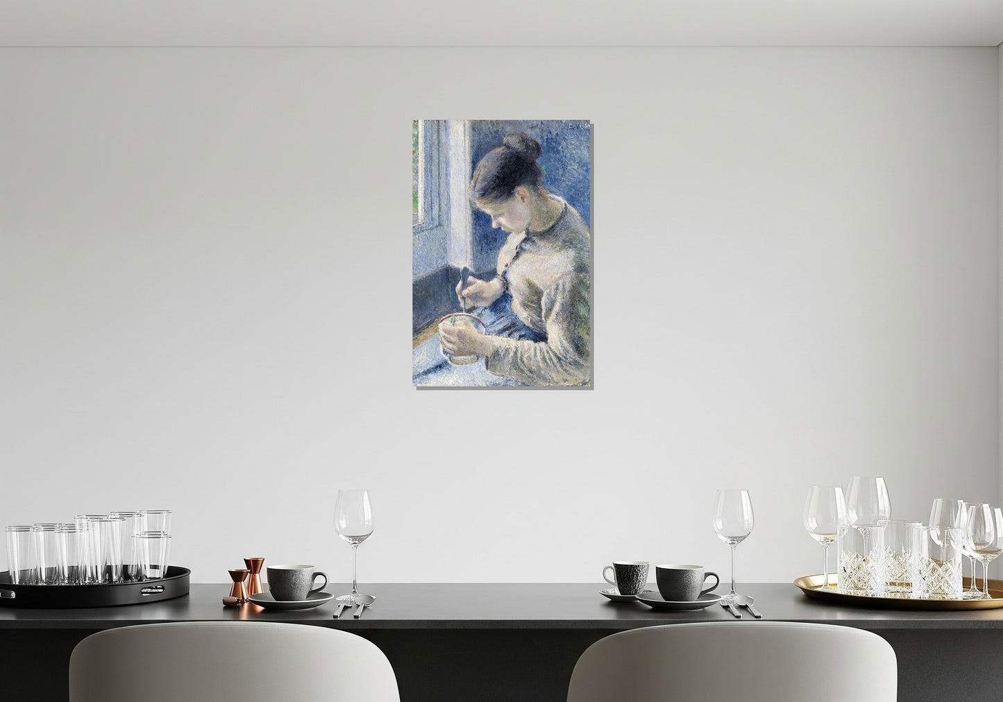 Joven campesina tomando su café - Camille Pissarro