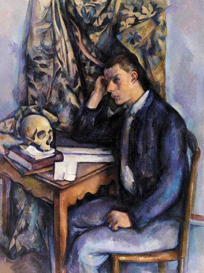 Joven con calavera - Paul Cezanne
