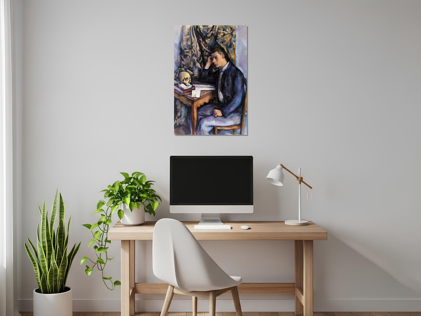 Joven con calavera - Paul Cezanne