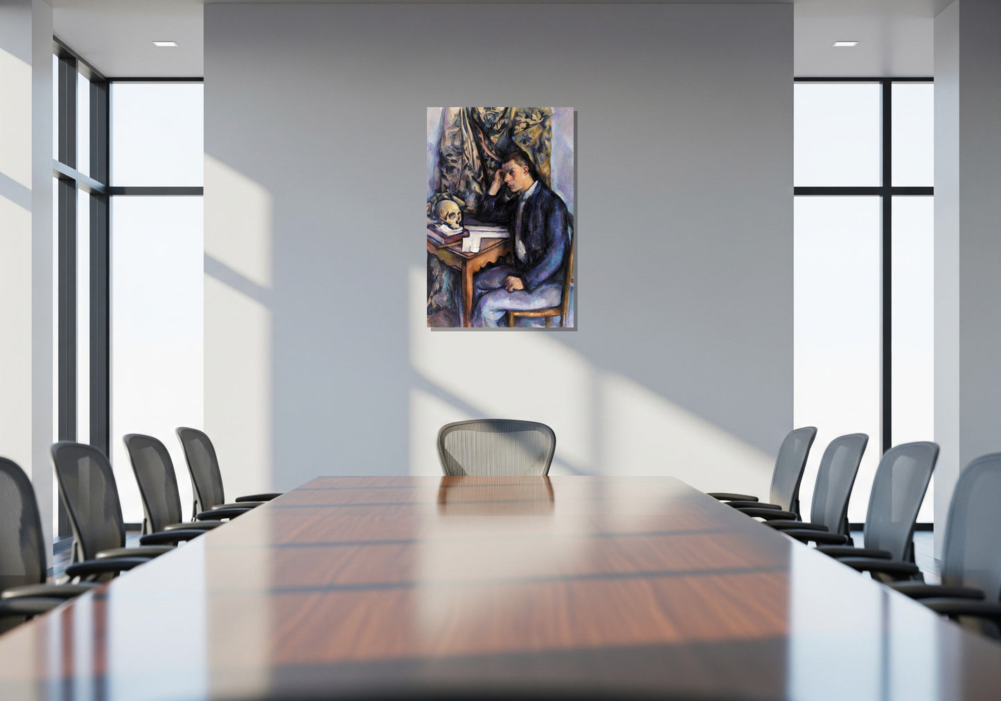 Joven con calavera - Paul Cezanne