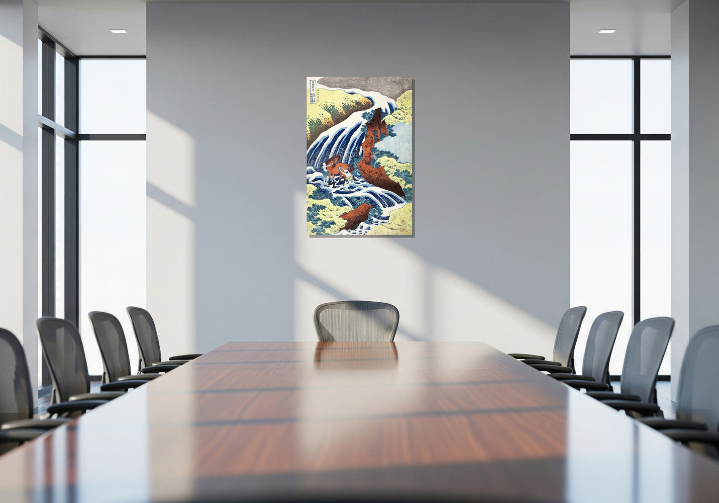 La cascada donde Yoshitsune lavó su caballo en Yoshino en la Provincia de Yamato - Katsushika Hokusai