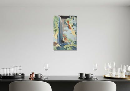 La cascada en Ono en la ruta del Kisokaido - Katsushika Hokusai