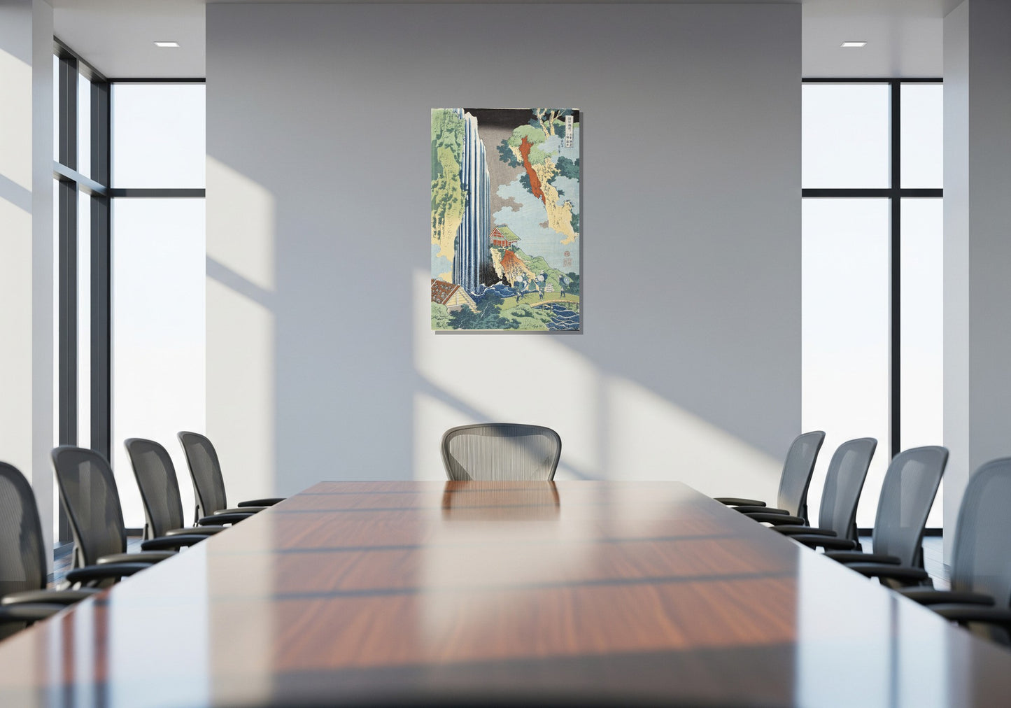 La cascada en Ono en la ruta del Kisokaido - Katsushika Hokusai