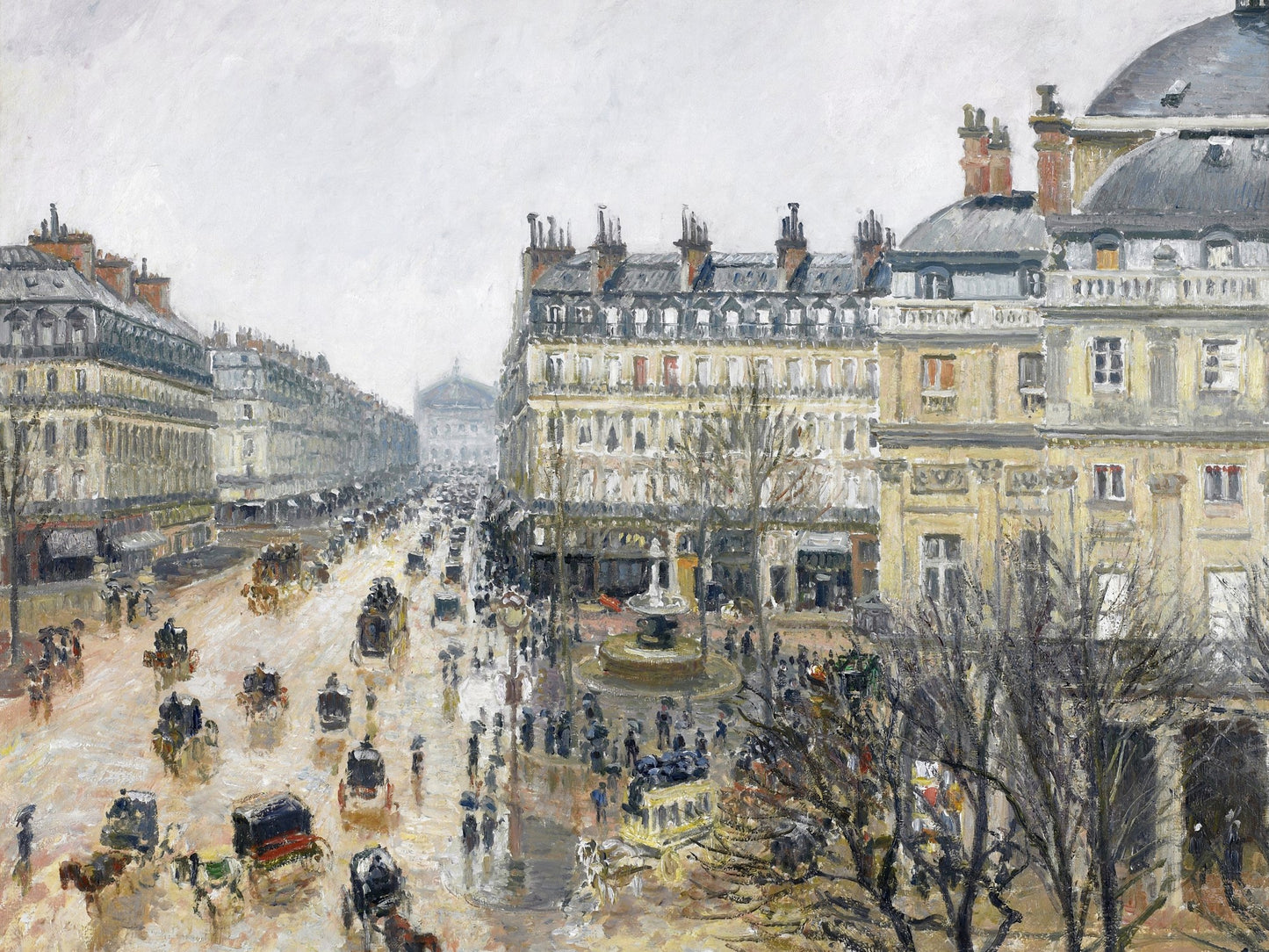 La plaza del teatro francés - Camille Pissarro