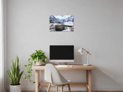 Lago glaciar congelado