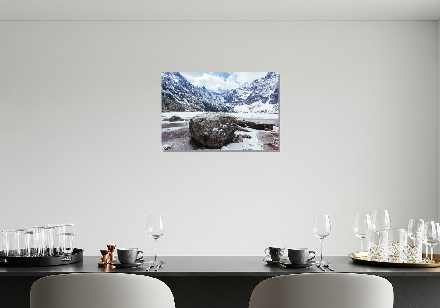 Lago glaciar congelado