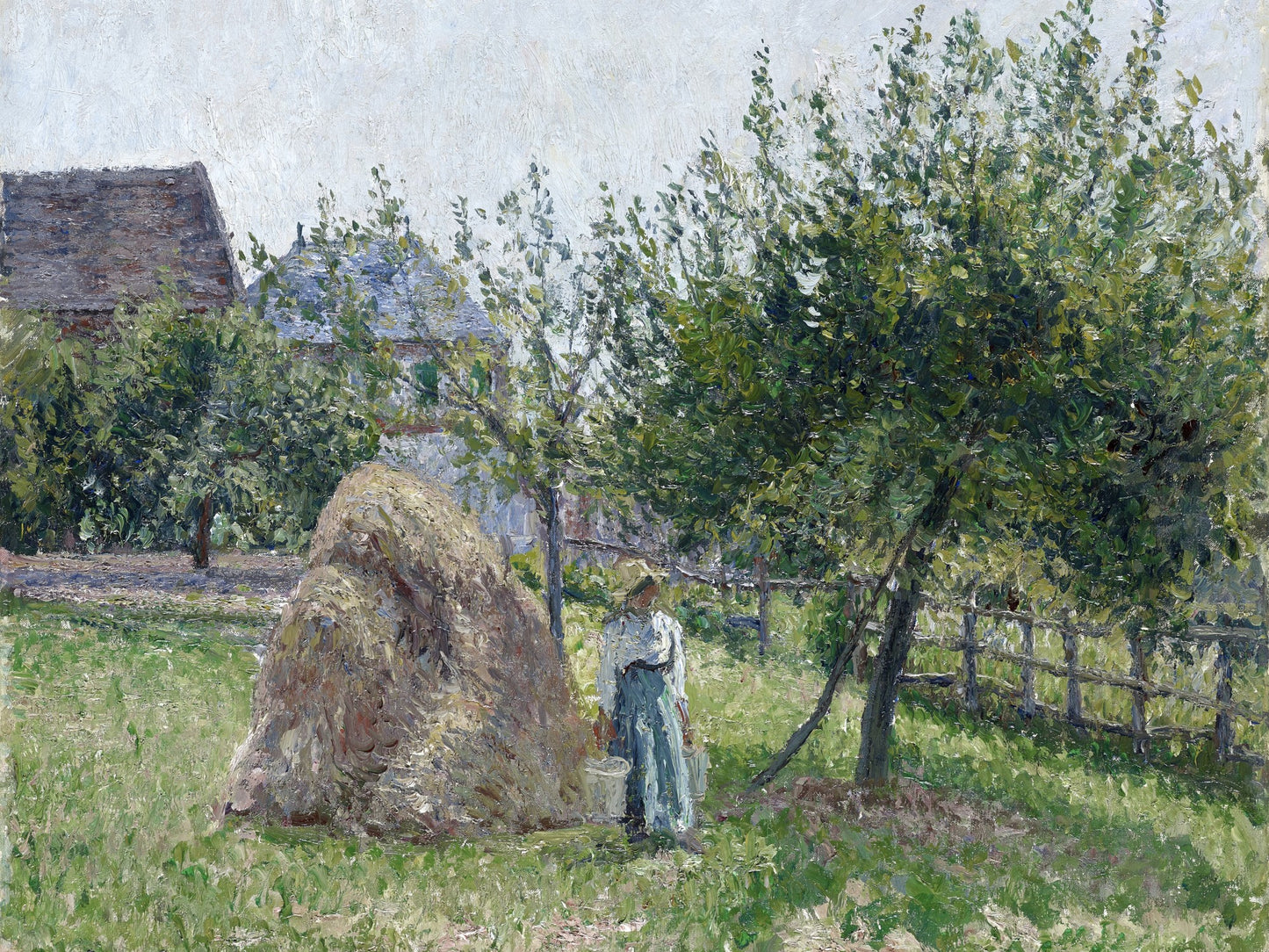 Manzanos en Eragny, mañana soleada - Camille Pissarro