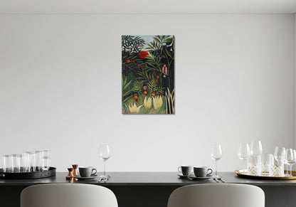 Monos y loro en la selva virgen - Henri Rousseau