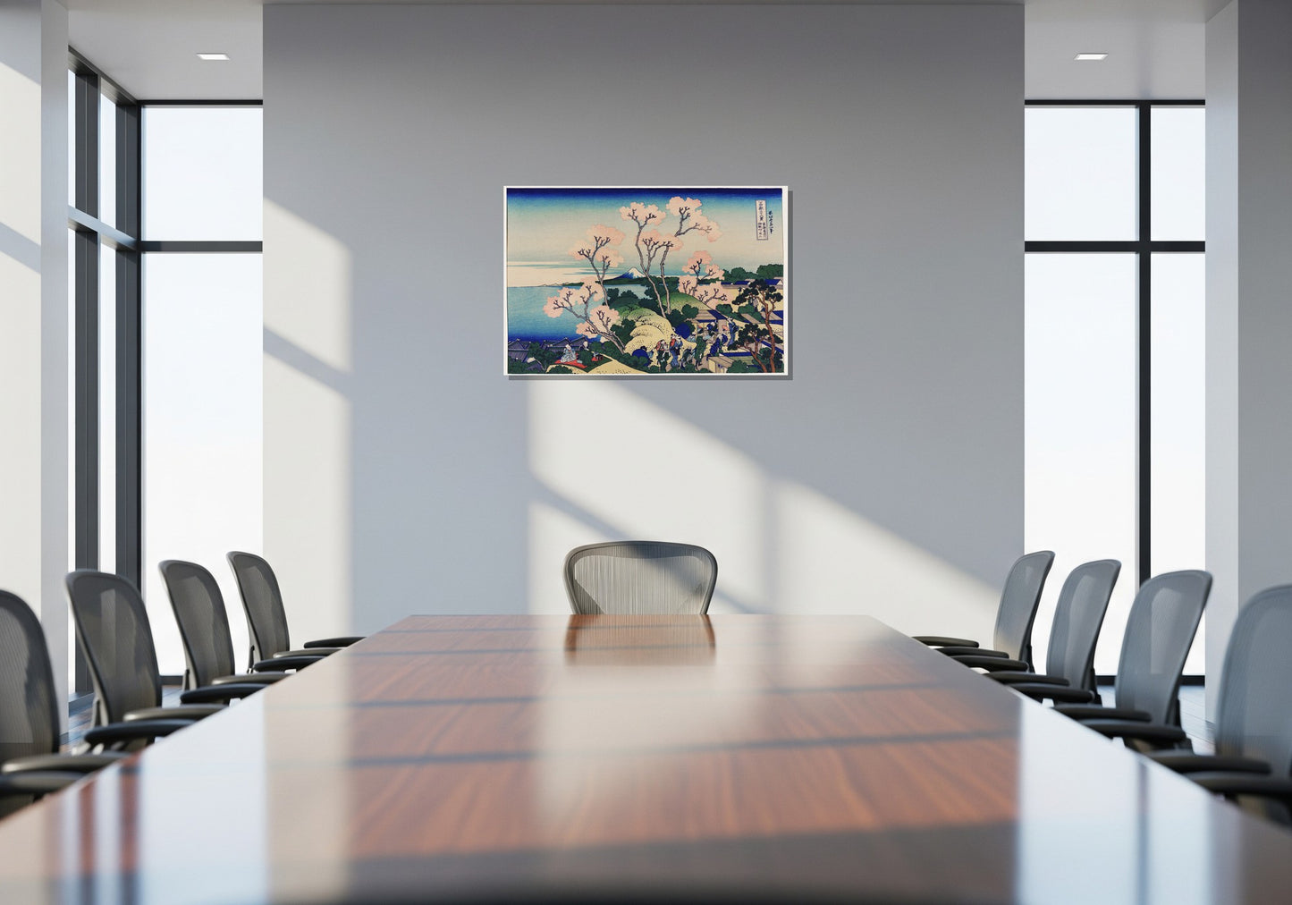 Monte Fuji con cerezos en flor - Katsushika Hokusai