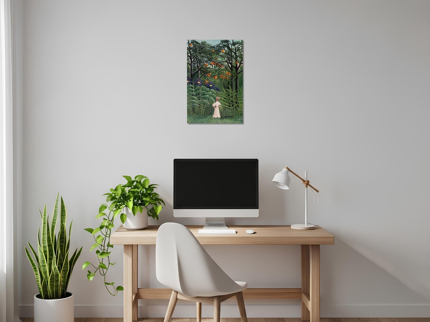 Mujer caminando en un bosque - Henri Rousseau