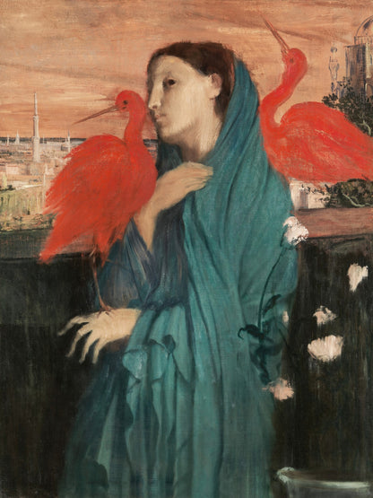 Mujer joven con Ibis - Edgar Degas
