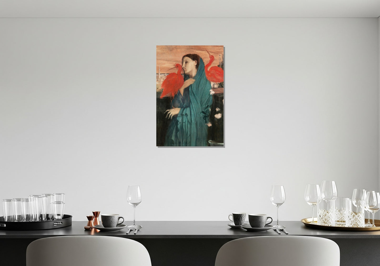 Mujer joven con Ibis - Edgar Degas