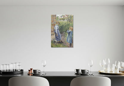 Mujer y niño en el pozo - Camille Pissarro