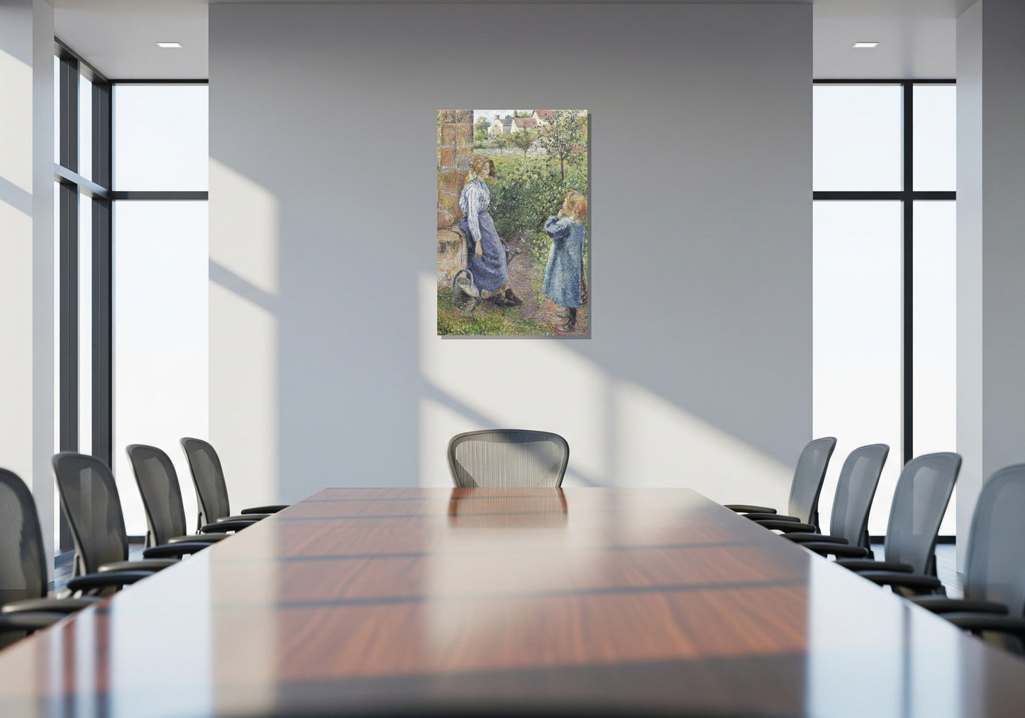 Mujer y niño en el pozo - Camille Pissarro