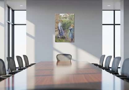 Mujer y niño en el pozo - Camille Pissarro