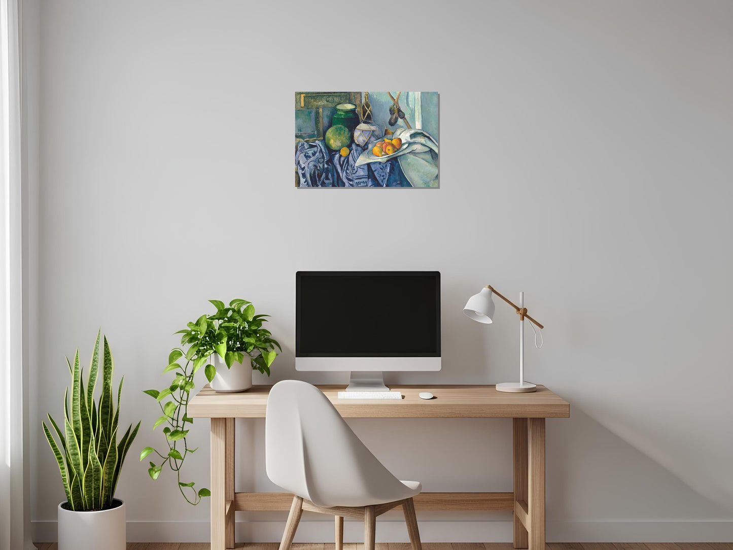 Naturaleza muerta con tarro de jengibre y berenjenas - Paul Cezanne