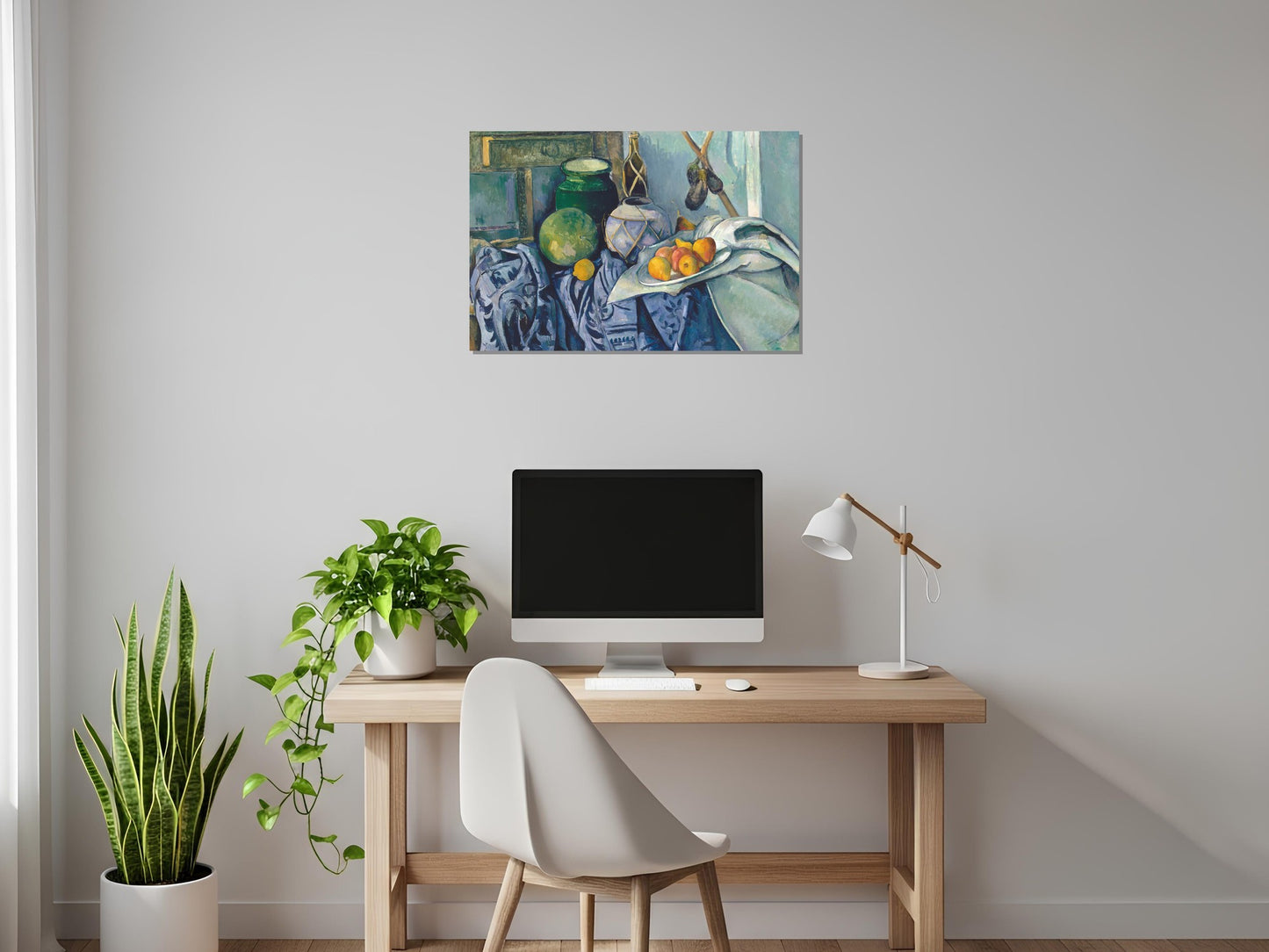 Naturaleza muerta con tarro de jengibre y berenjenas - Paul Cezanne