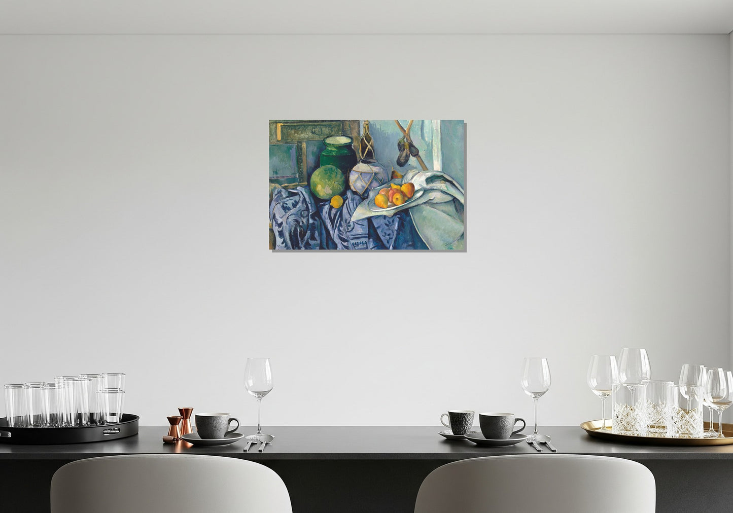 Naturaleza muerta con tarro de jengibre y berenjenas - Paul Cezanne