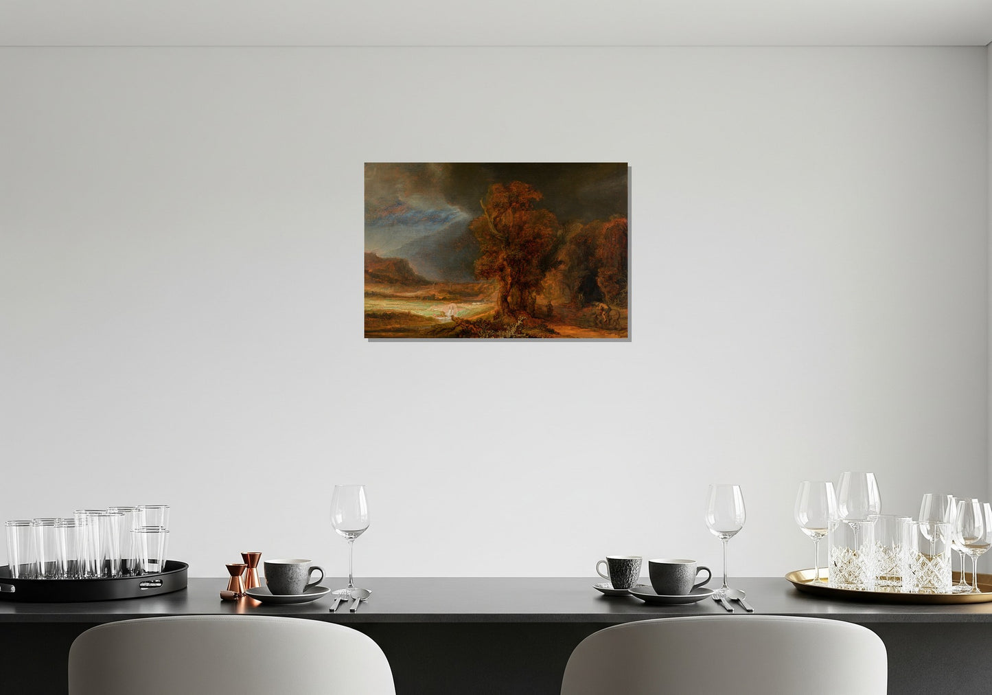 Paisaje con el Buen Samaritano - Rembrandt van Rijn