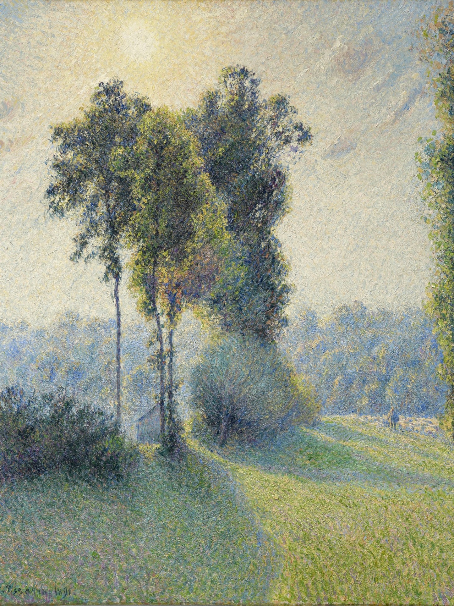 Paisaje en Saint-Charles cerca Gisors, atardecer - Camille Pissarro