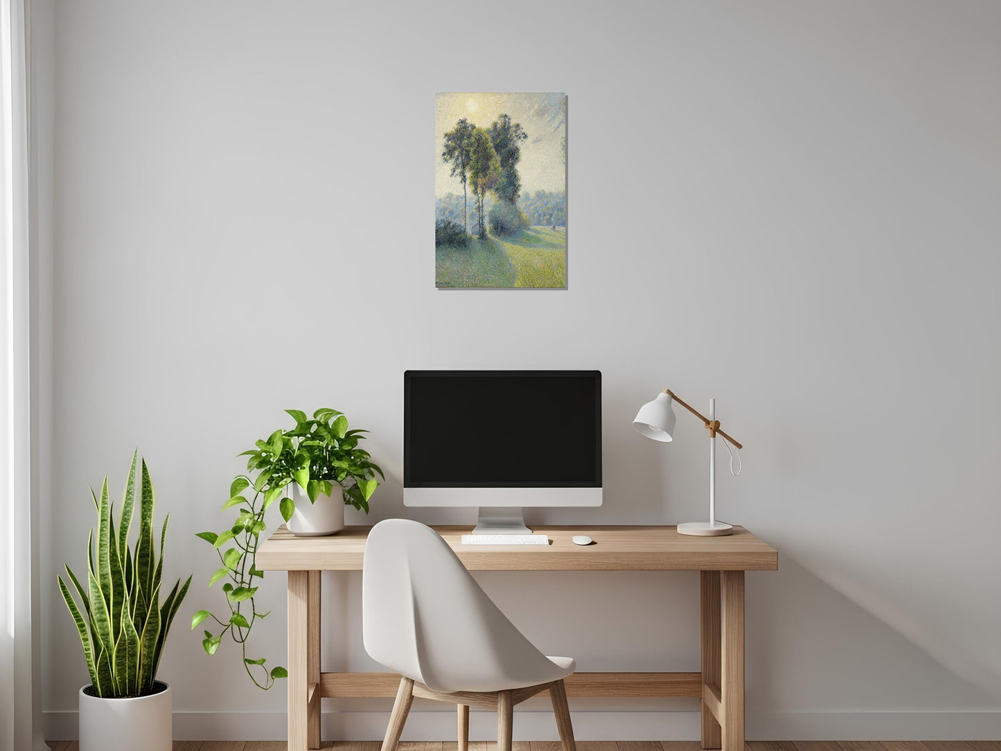 Paisaje en Saint-Charles cerca Gisors, atardecer - Camille Pissarro