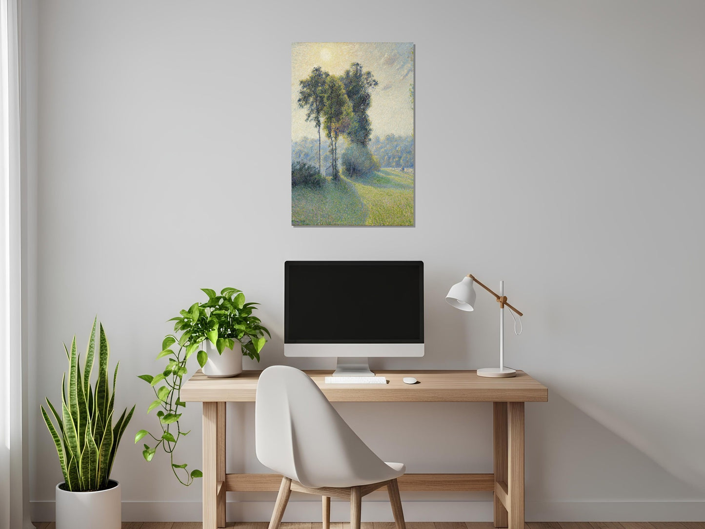 Paisaje en Saint-Charles cerca Gisors, atardecer - Camille Pissarro