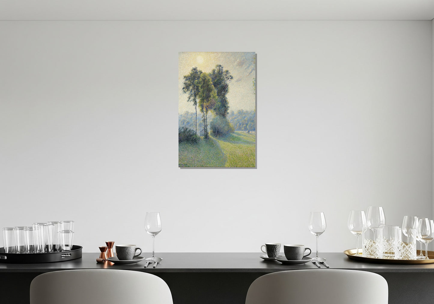 Paisaje en Saint-Charles cerca Gisors, atardecer - Camille Pissarro