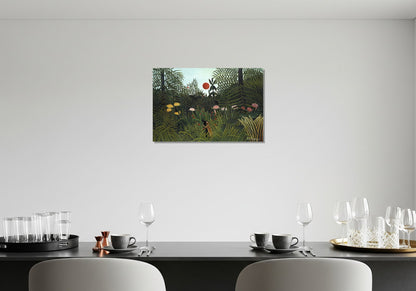 Paisaje selvático con sol poniente - Henri Rousseau